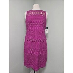 Lauren Ralph Lauren Black Label Sheer-Yoke Lace Dress Paradise Pink Sz 12 NWT